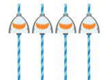 Ahoy Pirate Shark Straws 12pk
