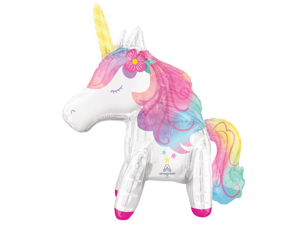 Air-filled Standing Unicorn Foil Balloon