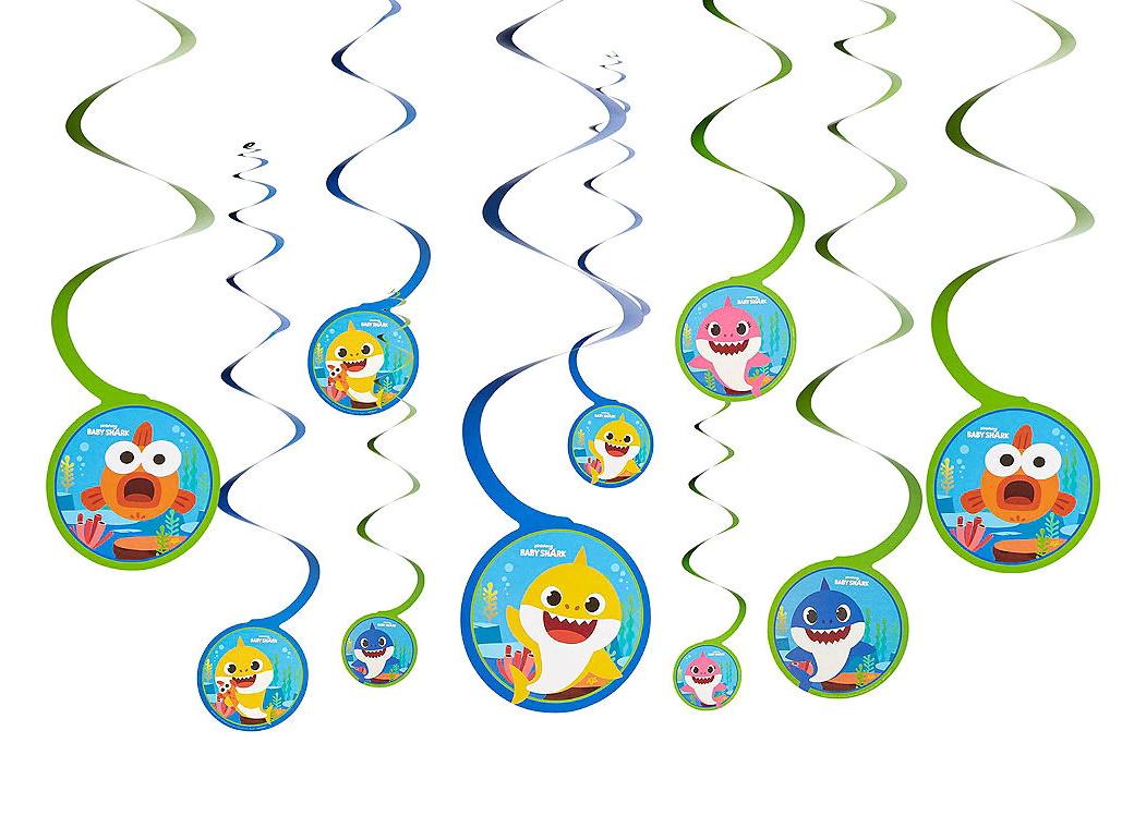 Baby Shark Hanging Spiral Decorations