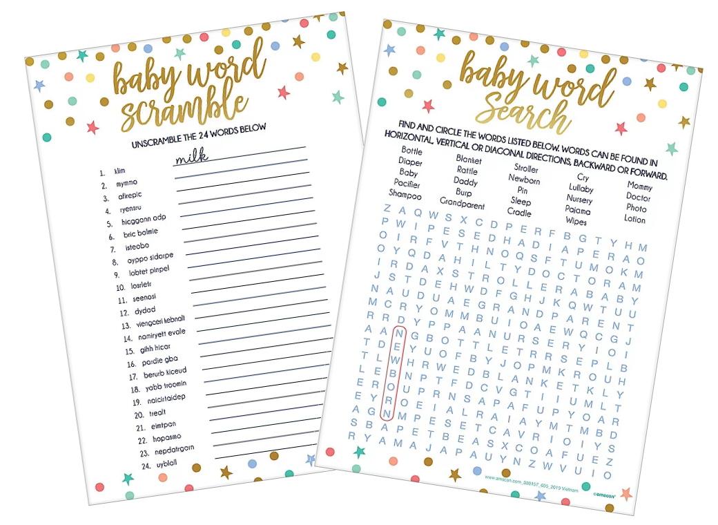 Baby Shower Word Games