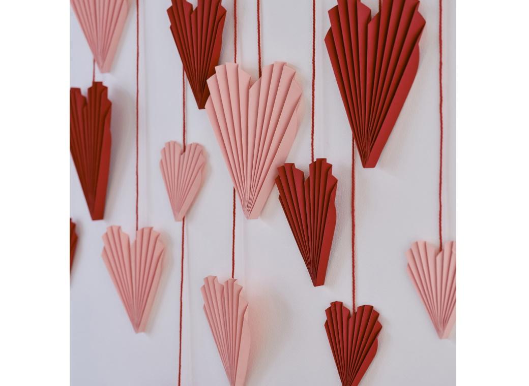 Be Mine Red & Pink Paper Heart Decorations