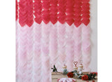 Be Mine Red & Pink Tissue Hearts Party Backdrop