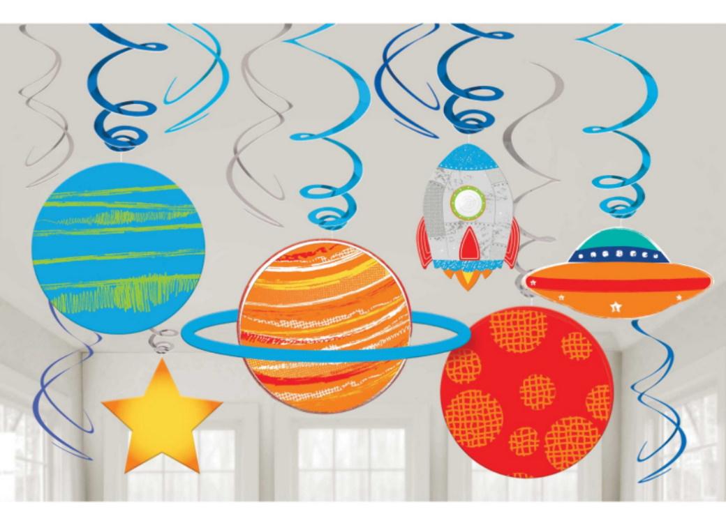 Blast Off Hanging Swirl Decorations