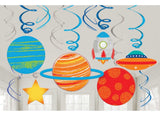 Blast Off Hanging Swirl Decorations
