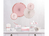 Blush Pink & Rose Gold Paper Fans 4pk