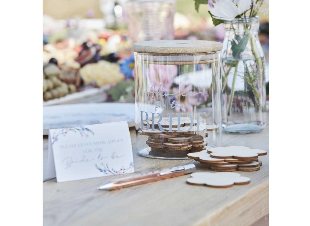 Boho Floral Advice for the Bride Jar