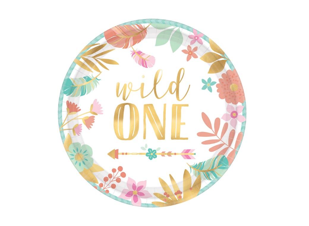 Boho Girl Wild One Lunch Plates 8pk