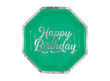 Bold Birthday Green Happy Birthday Plates 8pk
