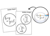 Classic Gender Reveal Burnaway Edible Image Set