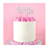 Silver Metal Cake Topper - Mr & Mrs