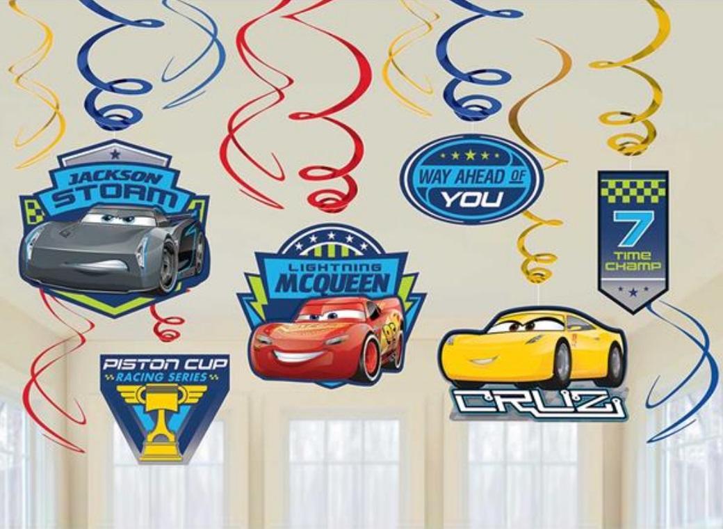Cars 3 Hanging Swirl Decorations