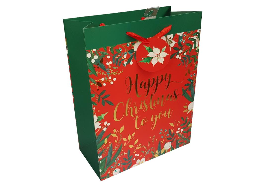 Large Gift Bag - Christmas Foliage