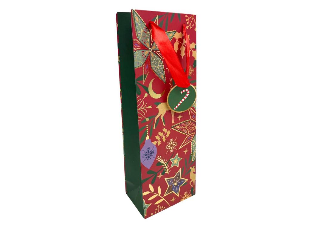 Christmas Bottle Bag - Traditional