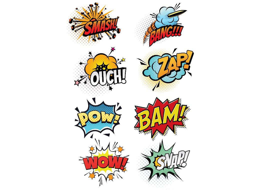 Edible Icing Image - Comic Action Words A4