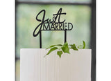 Contemporary Wedding Just Married Cake Topper