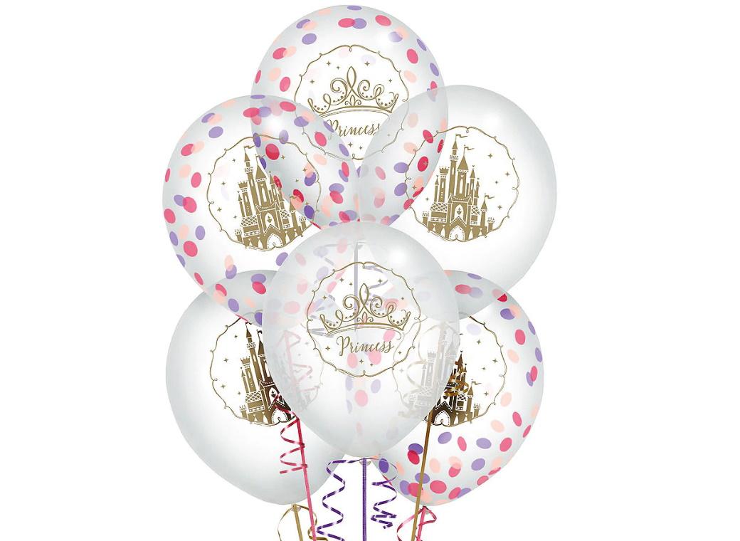 Disney Princess Once Upon A Time Confetti Balloons 6pk