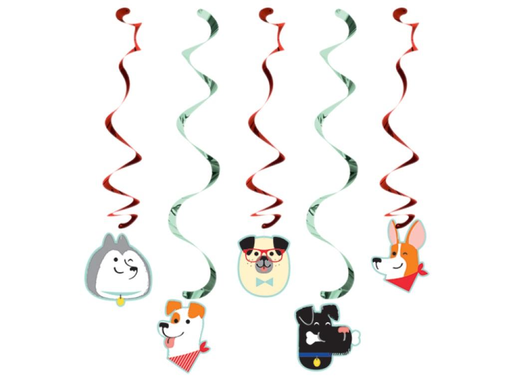 Dog Party Hanging Swirl Decorations