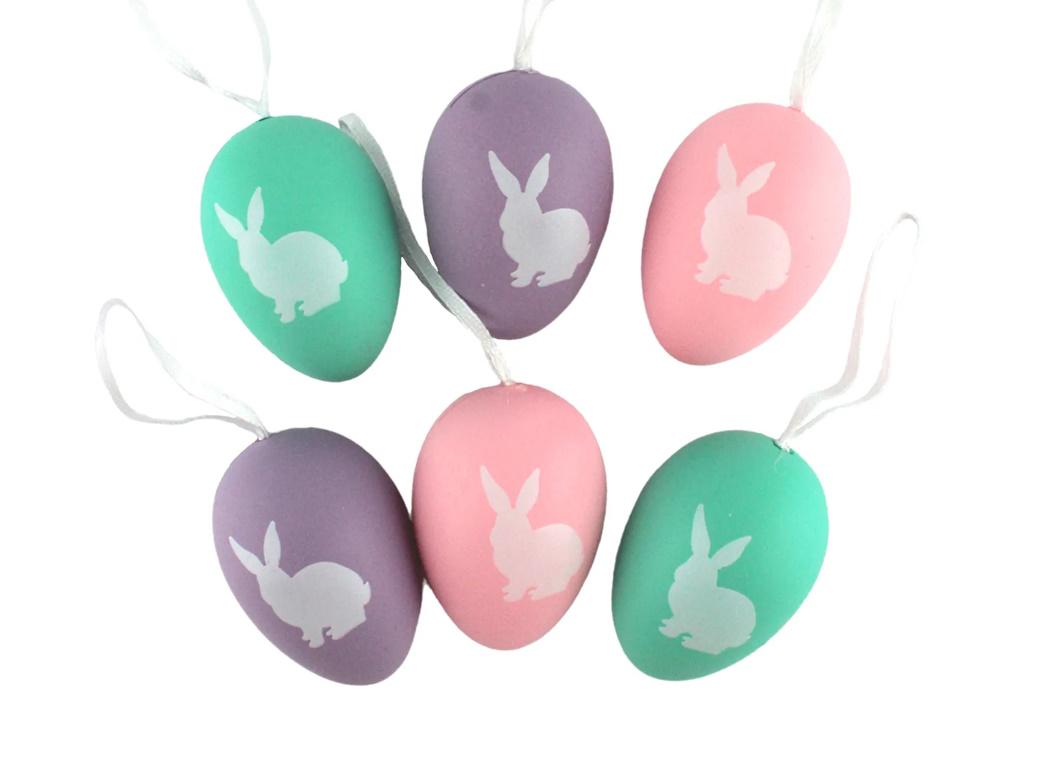 Easter Hanging Decorations Bunny Eggs 6pk