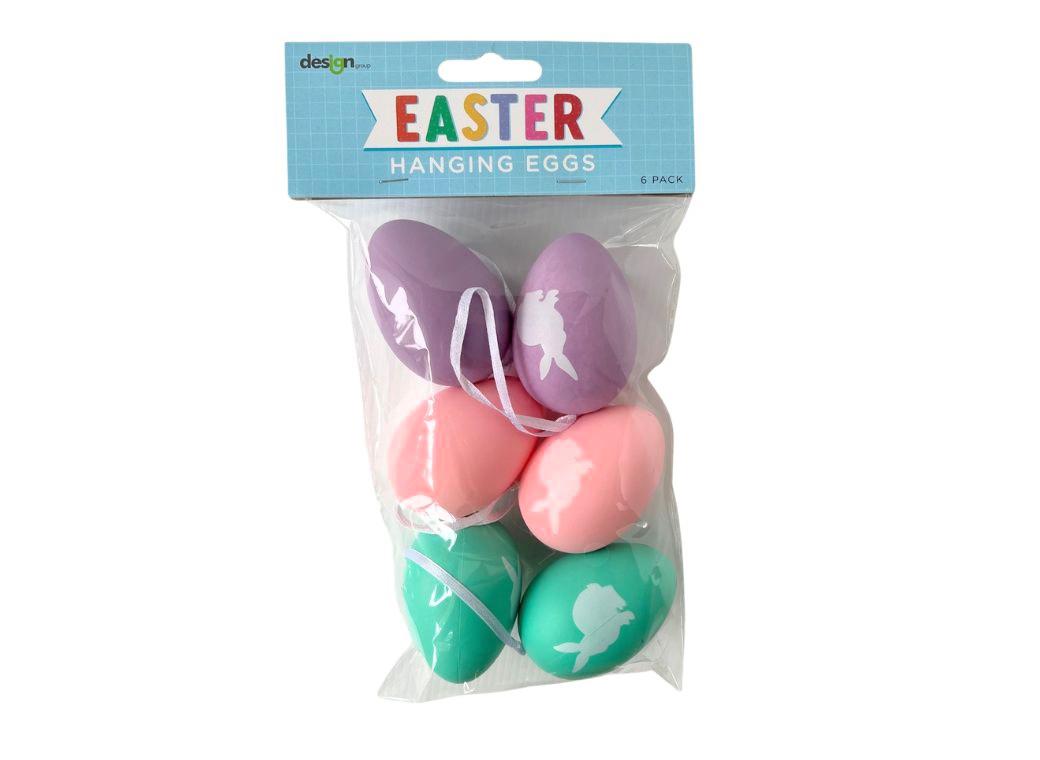Easter Hanging Decorations Bunny Eggs 6pk