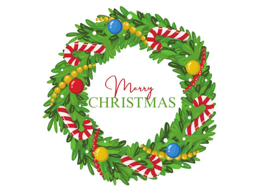 Edible Icing Image - Christmas Wreath Round