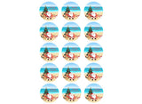 Edible Icing Image - Summer Santa Cupcakes