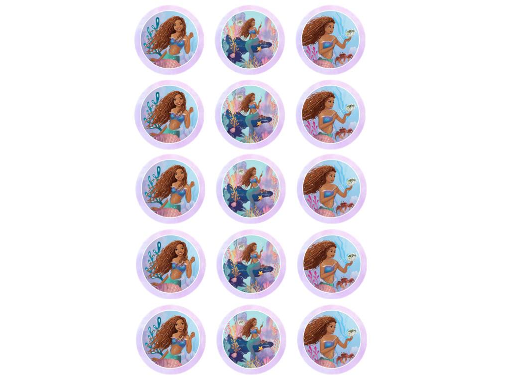 Edible Icing Cupcake Images - The Little Mermaid 2023