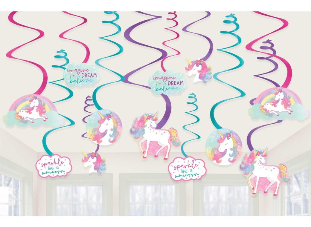 Enchanted Unicorn Hanging Spiral Decorations