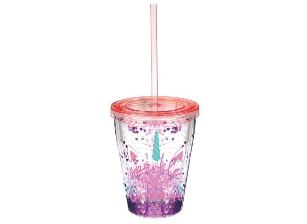 Enchanted Unicorn Tumbler with Straw