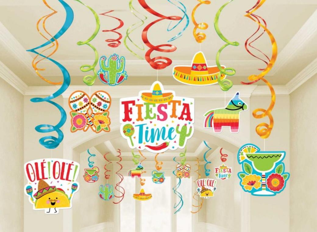 Fiesta Time Hanging Swirl Decorations Mega Pack