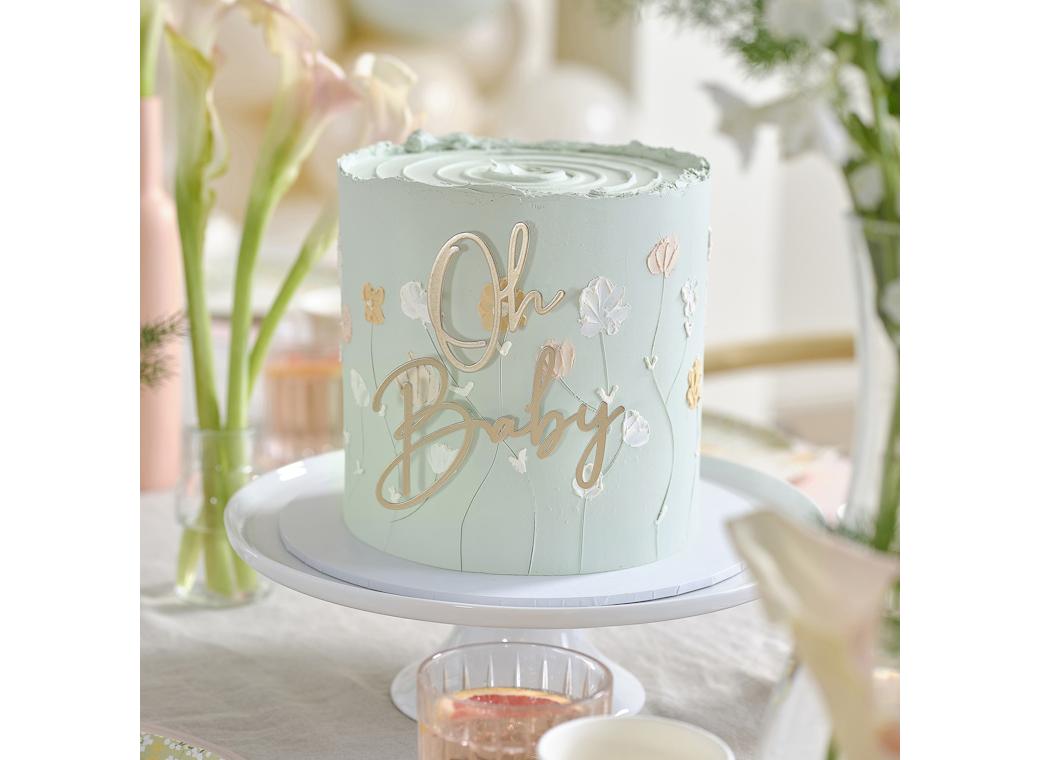 Gold Oh Baby Cake Decoration