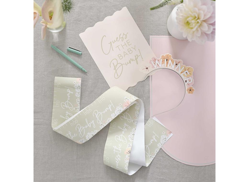 Floral Baby Shower Guess the Baby Bump Game