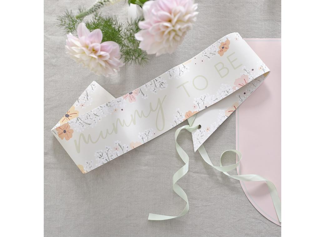 Floral Baby Mummy to Be Sash
