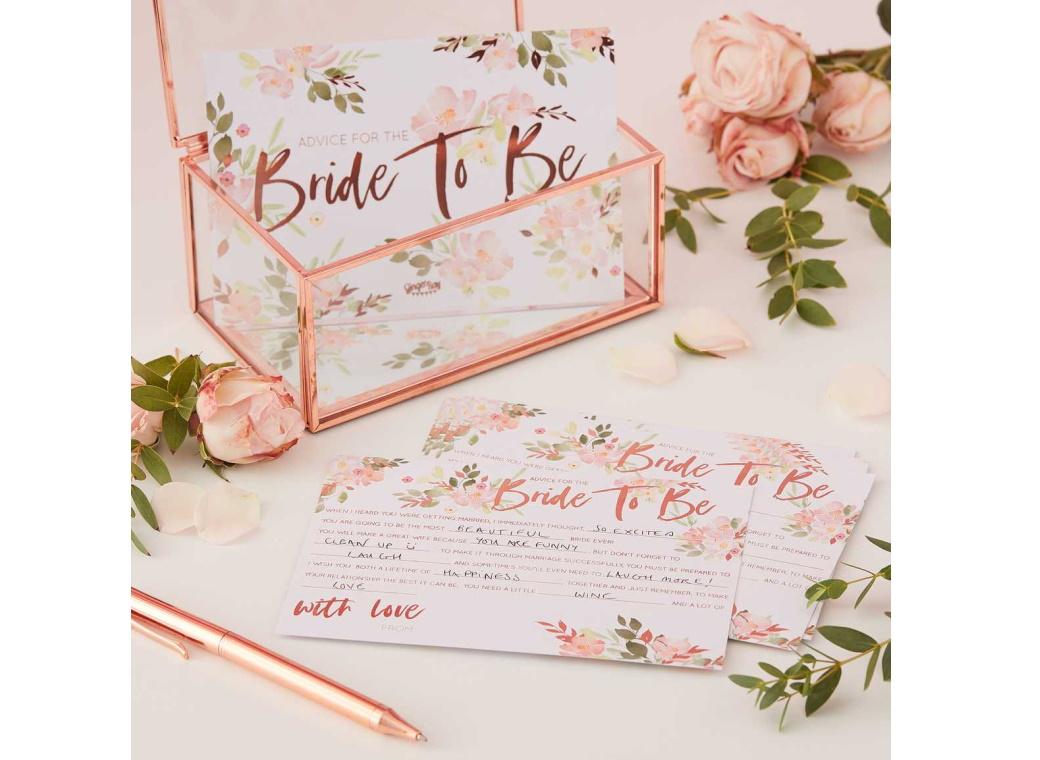 Floral Hen Party Bride to Be Advice Cards 10pk