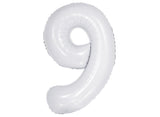 Giant Gloss White Number Foil Balloon - 9