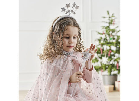 Ginger Ray Pink & Silver Sequin Star Fairy Wand