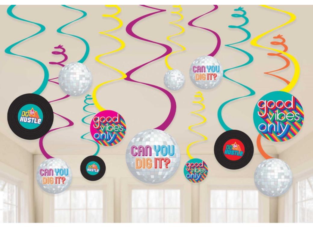Good Vibes 70's Hanging Spiral Decorations