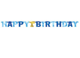 Happy 1st Birthday Letter Banner - Blue