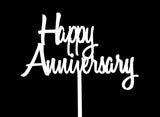 Happy Anniversary Cake Topper - White