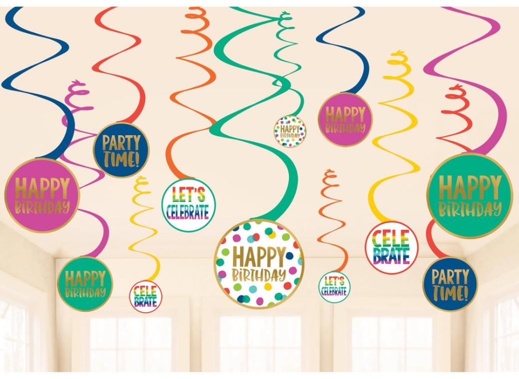 Happy Dots Hanging Spiral Decorations