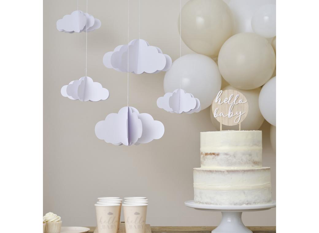 Hello Baby 3D Hanging Cloud Decorations
