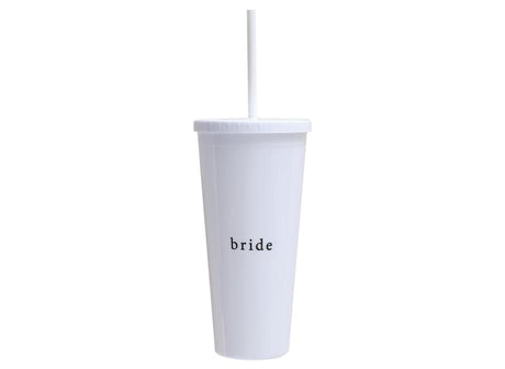 Hen Party White Reusable Bride Hen Party Cup with Straw
