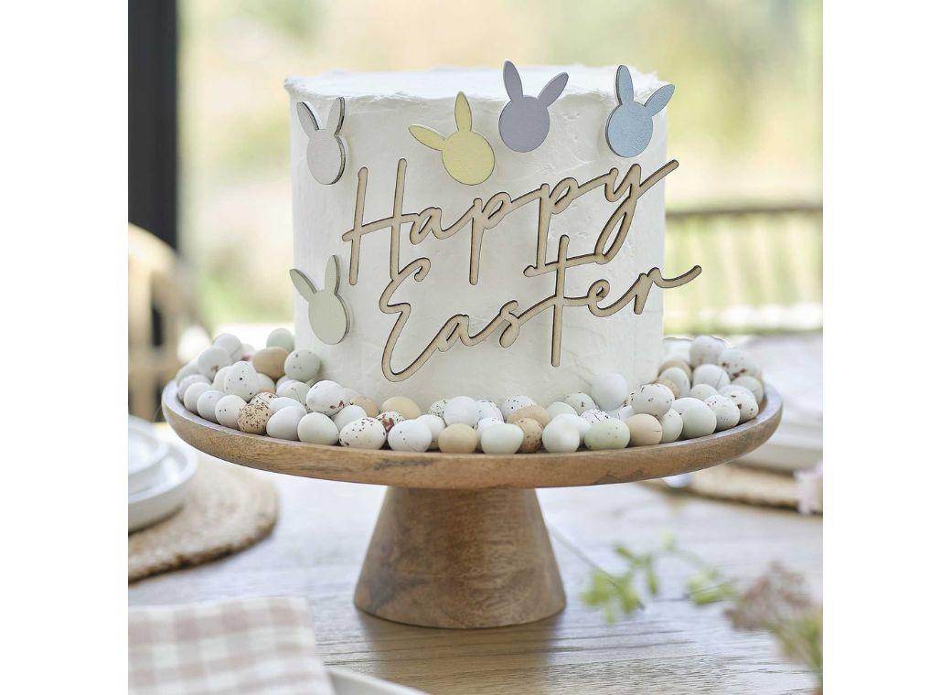 Hop Hop Hooray Wooden Easter Cake Decorations