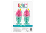 Ice Cream Sundae Honeycomb Decorations 2pk