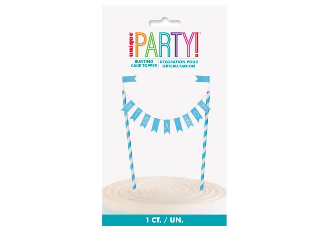 It's A Boy Bunting Cake Topper