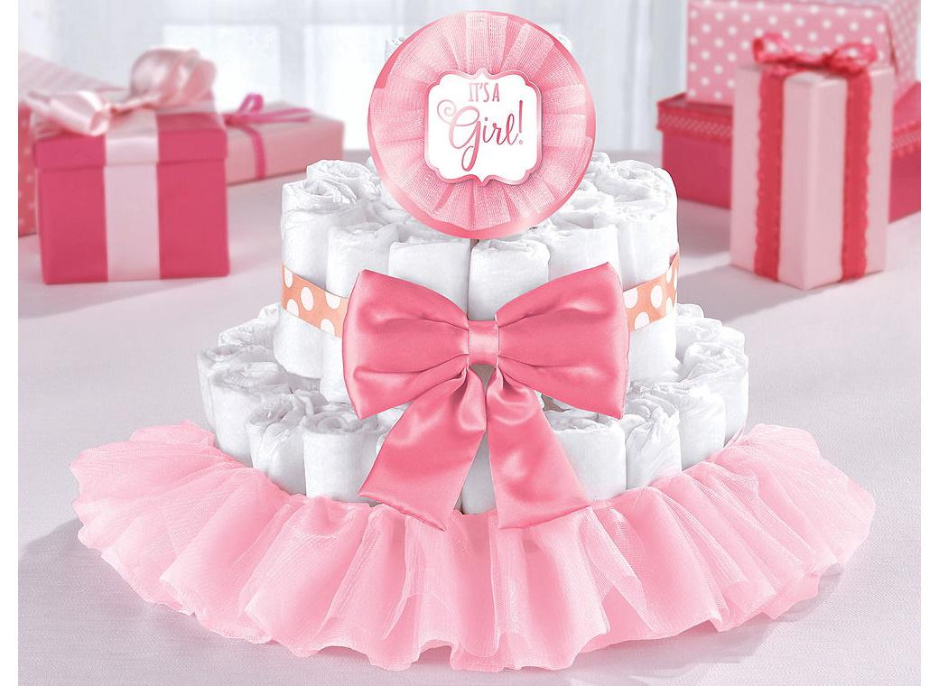 Baby Shower Nappy Cake Kit - Pink