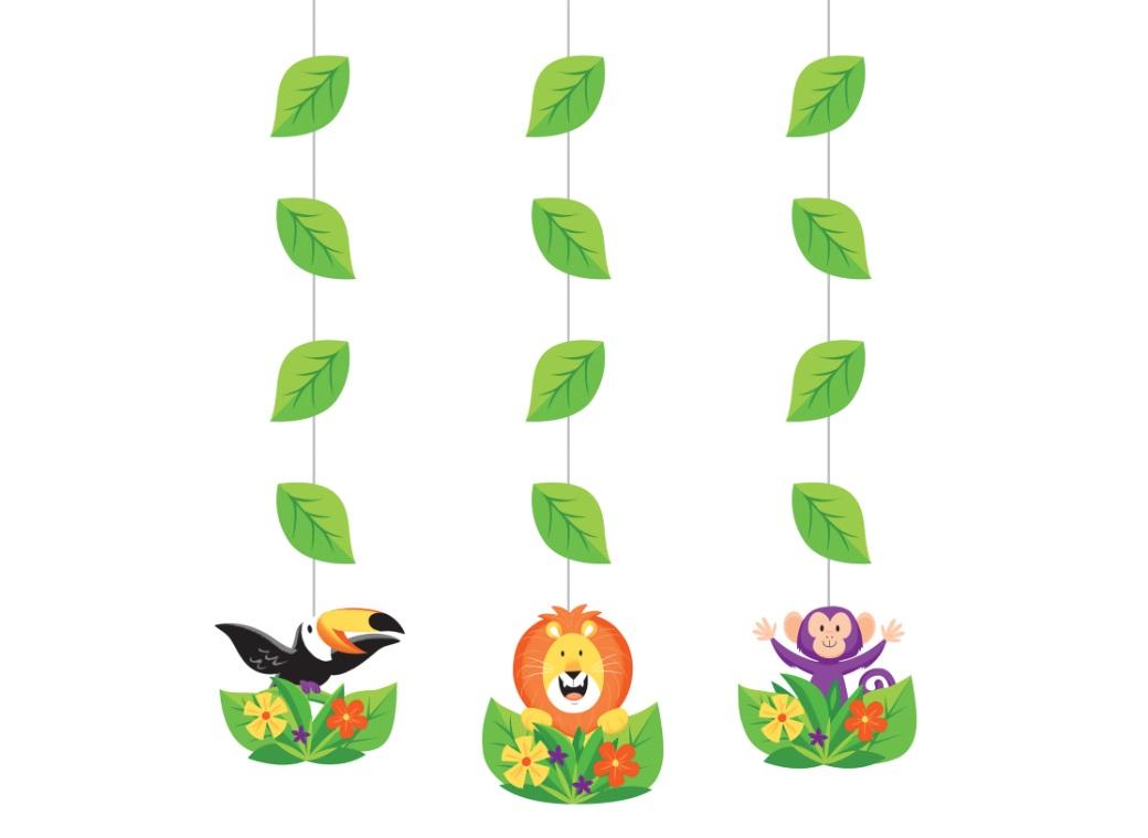 Jungle Safari Hanging Cutouts 3pk