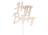 Happy Birthday Layered Cake Topper - Gold/Clear