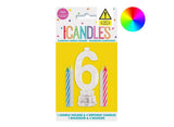 LED Flashing Number Candle - 6