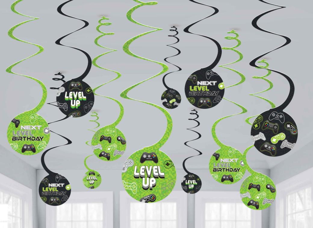 Level Up Hanging Spiral Decorations