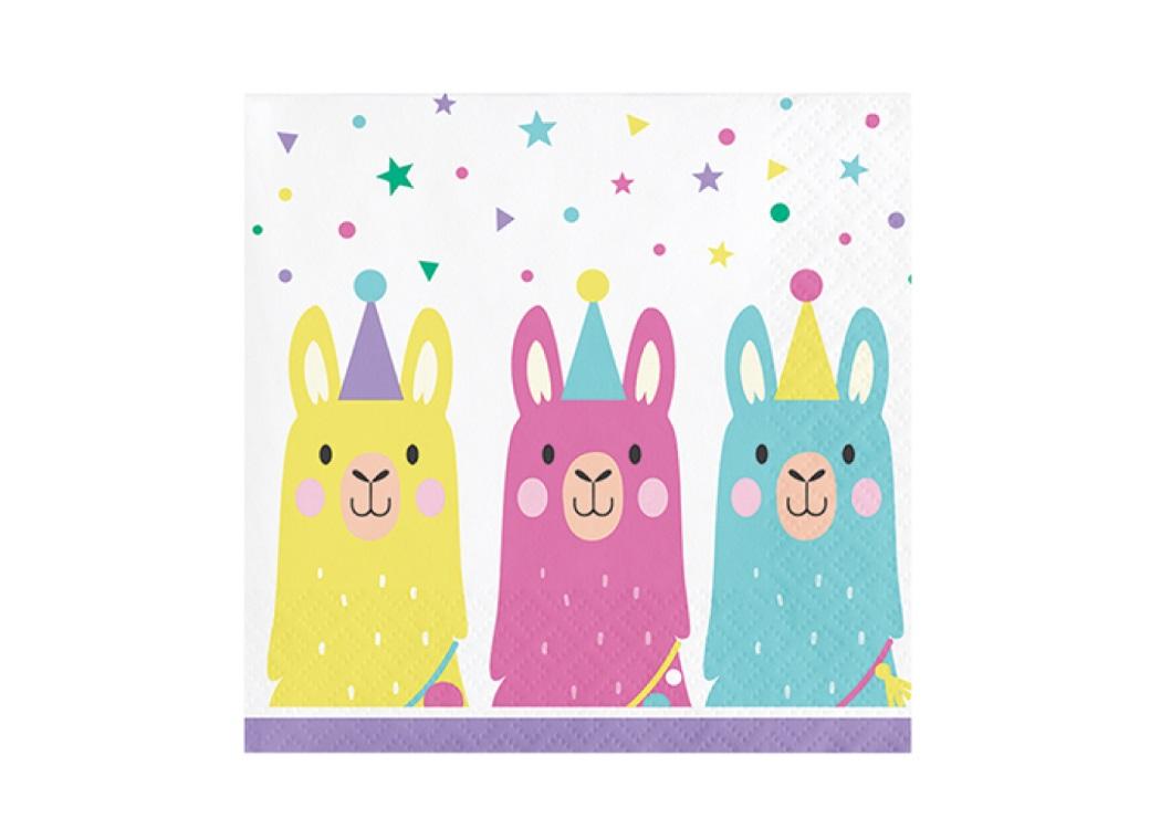 Llama Party Beverage Napkins 16pk